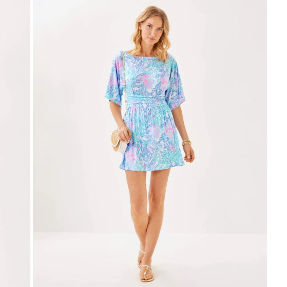 Lilly Pulitzer Parigi Boat Neck Romper Via Del Mar XL - Picture 3 of 11